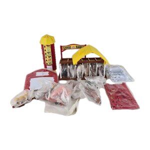 Vintage 1995 Funrise Horse Stable Playset Toy Horses Miniature Barn Lot Gift